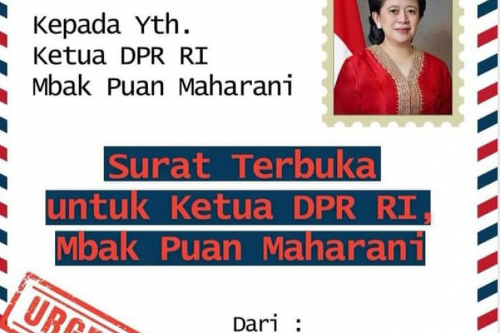 Open Letter to the Head of Parliament - Puan Maharani 